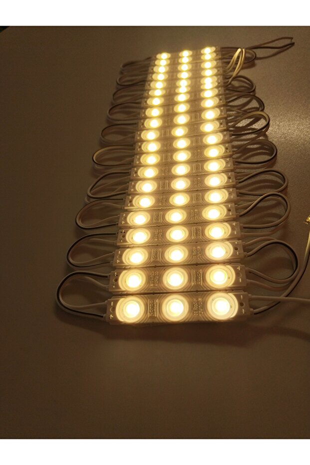 12 Volt (10 adet) 1,5 Watt 3 lü Lensli Modül Led Reklamcı Modülü - 2