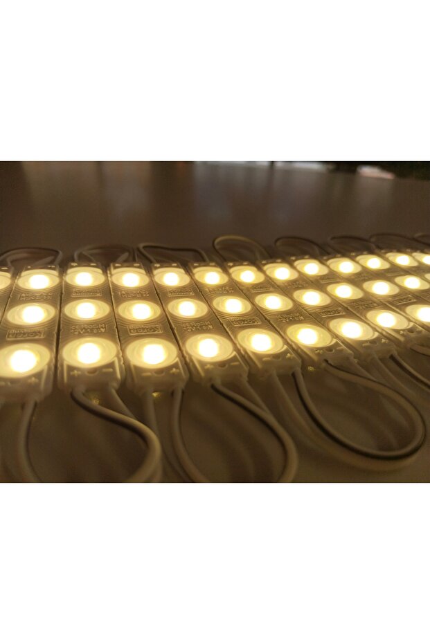 12 Volt (10 adet) 1,5 Watt 3 lü Lensli Modül Led Reklamcı Modülü - 1