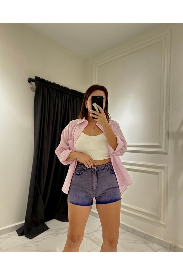 Sodalit mavisi denim şort - 1