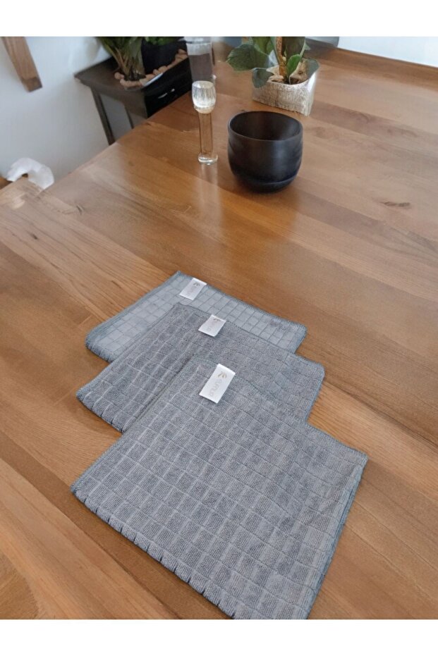 قماش مطبخ من الألياف الدقيقة باللون الرمادي - قطعة واحدة - 4