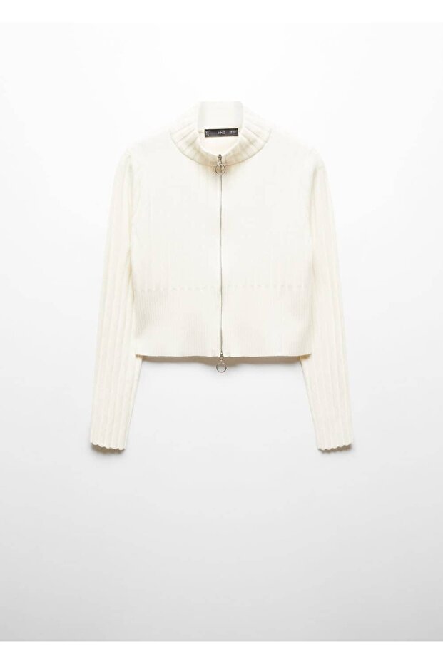 Fermuarlı kısa hırka - 3