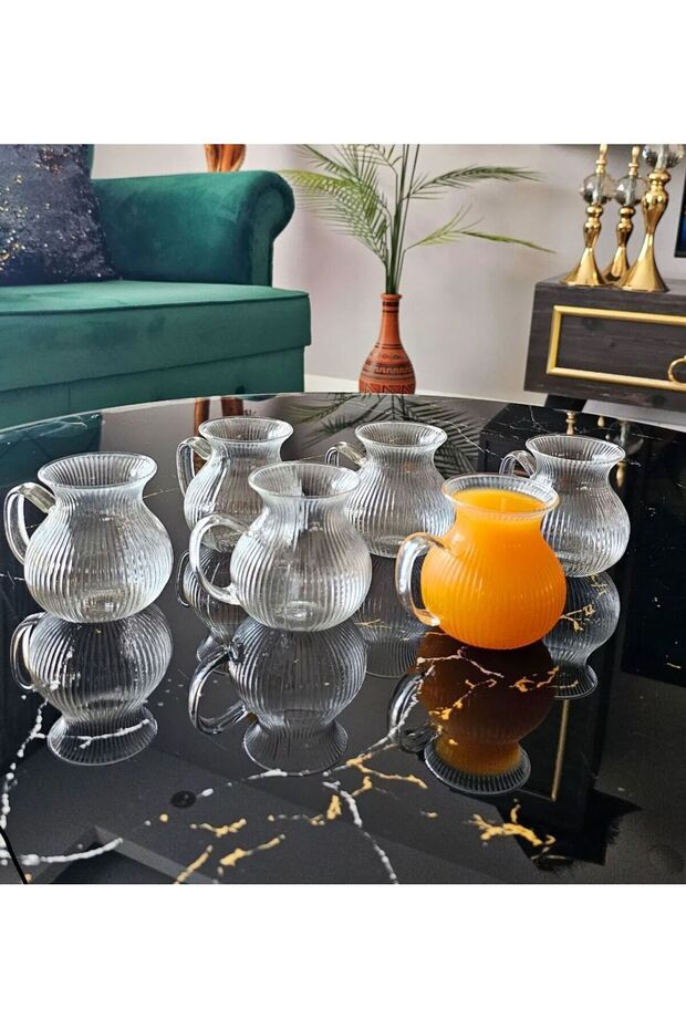 6 قطع من كوب الشاي البورسليكات - 4