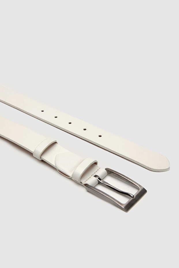 White Patterned Belt - 3