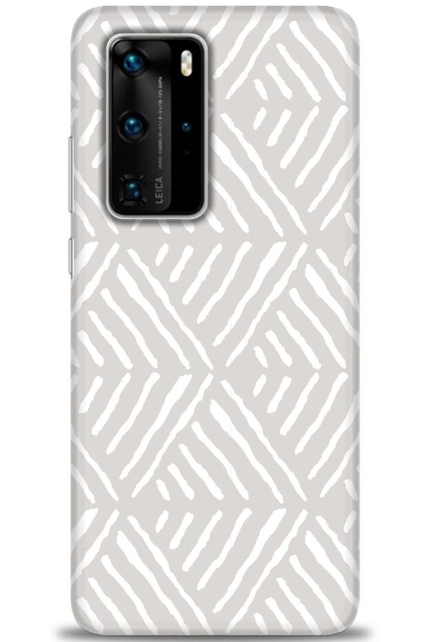 Huawei P40 Pro Case Hd Printed Case - Gray Mosaic- Mrc