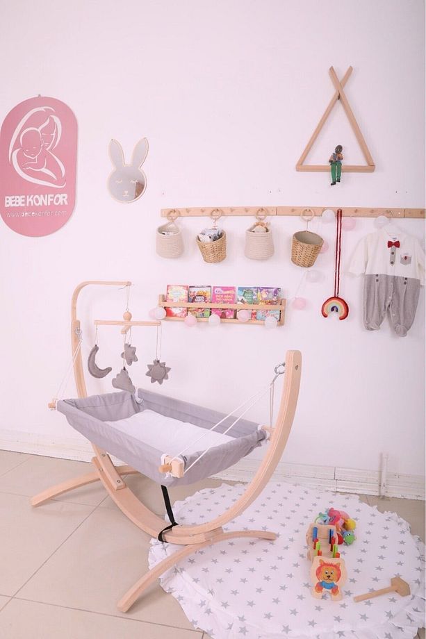 Ahşap Bebek Hamağı (sallanabilir Sabitlenebilir ) - 1