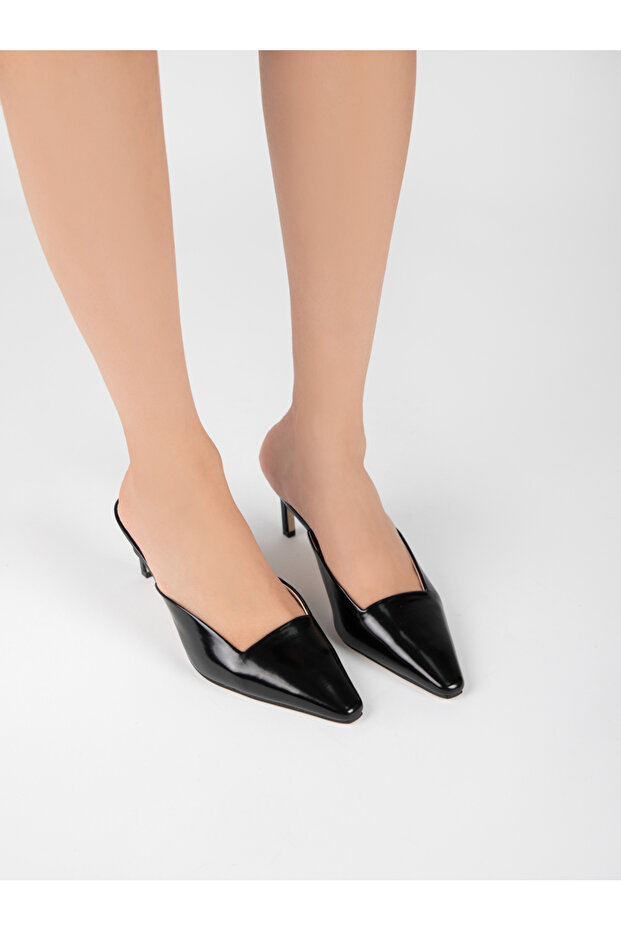 Solid Pointed Toe Mules - 2