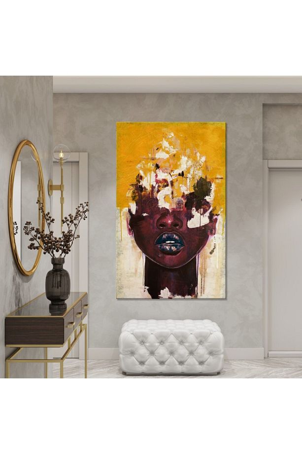 Insan Figürlü Modern Soyut Dikey Salon Için Büyük Duvar Tablosu - 1