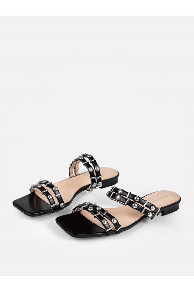 صندل مسطح بحزام مرصع - 8