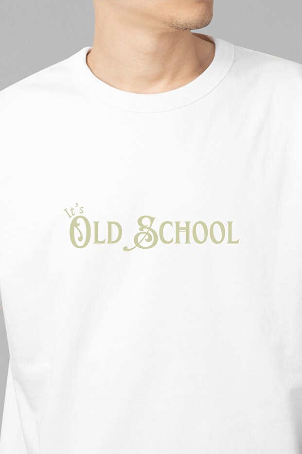 تي شيرت رجالي كبير الحجم مطبوع من OLD SCHOOL
