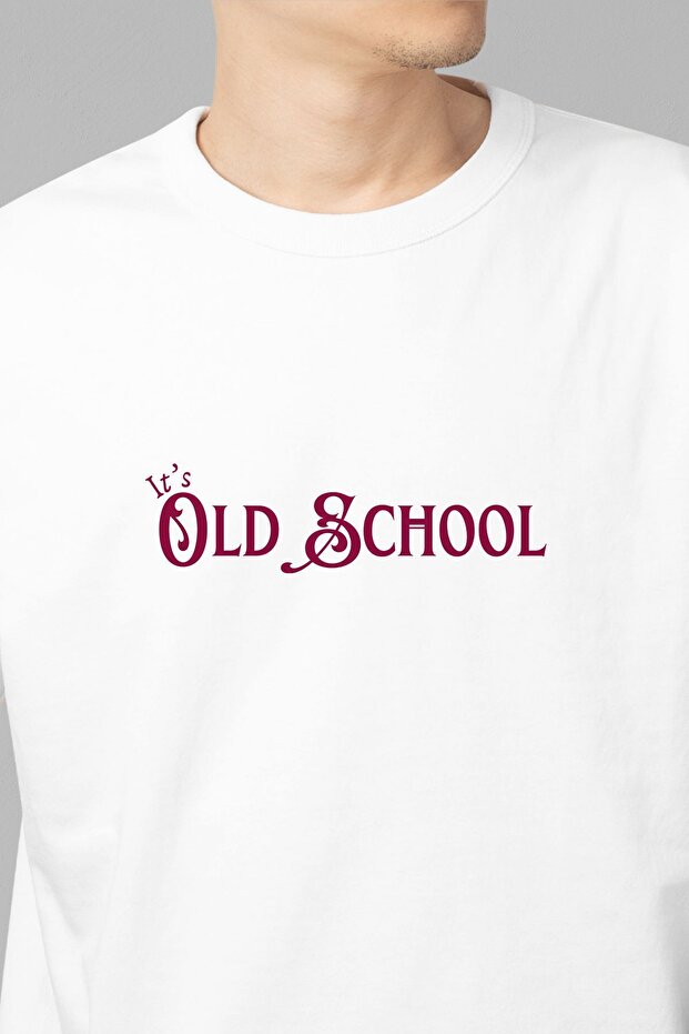 تي شيرت رجالي كبير الحجم مطبوع من OLD SCHOOL