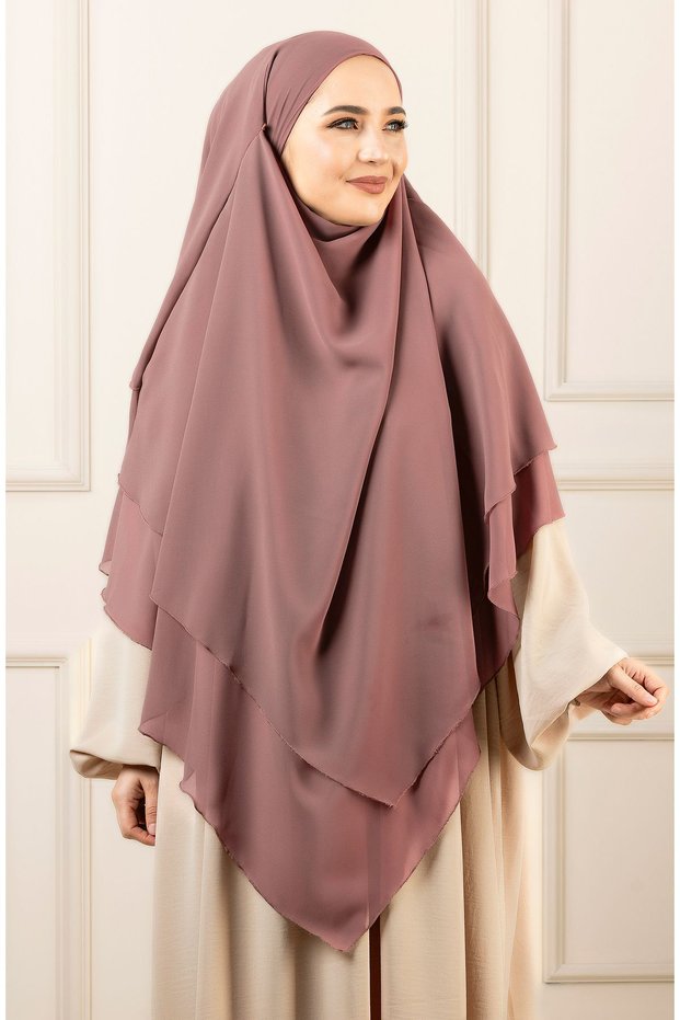 Veiled Chiffon Shawl - Souffle Khimar Violet