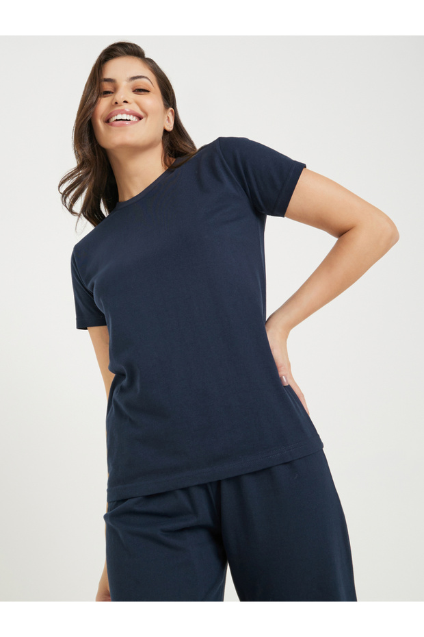 Solid Cotton T-Shirt & Pyjama Set - 3