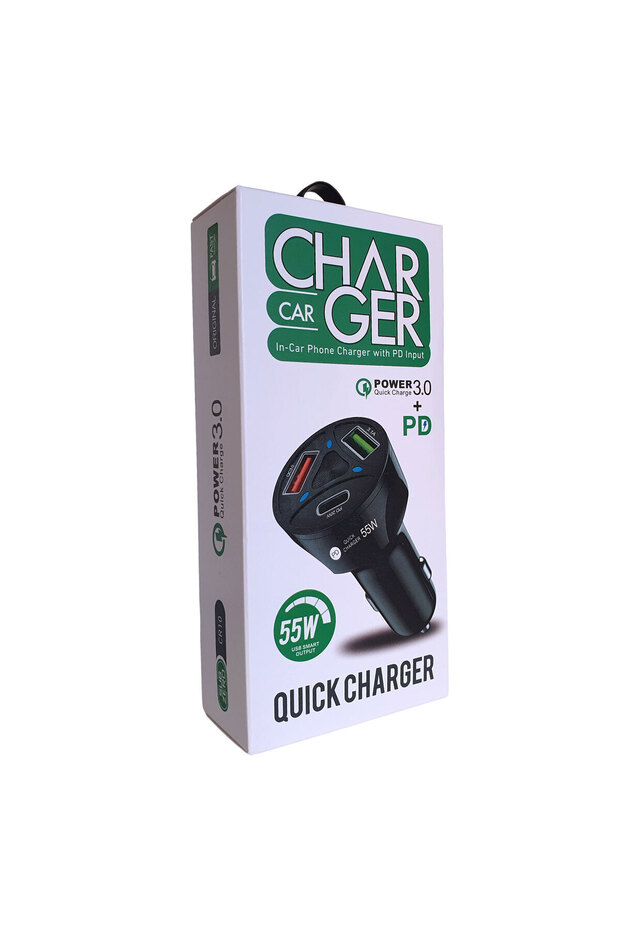 Type C Hızlı Araç Şarjı 50W Teyp-C USB Quick Şarj + PD Araç Şarj Cihazı - 3