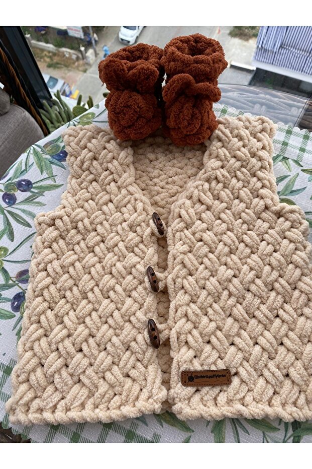 Puffy bebek yelek patik seti - 2