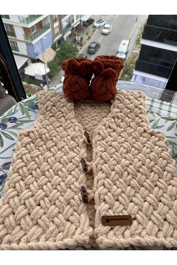 Puffy bebek yelek patik seti - 1