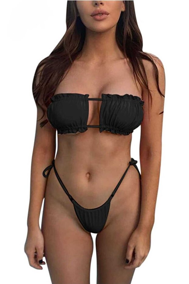 طقم بيكيني برباط موديل برازيلي - 2