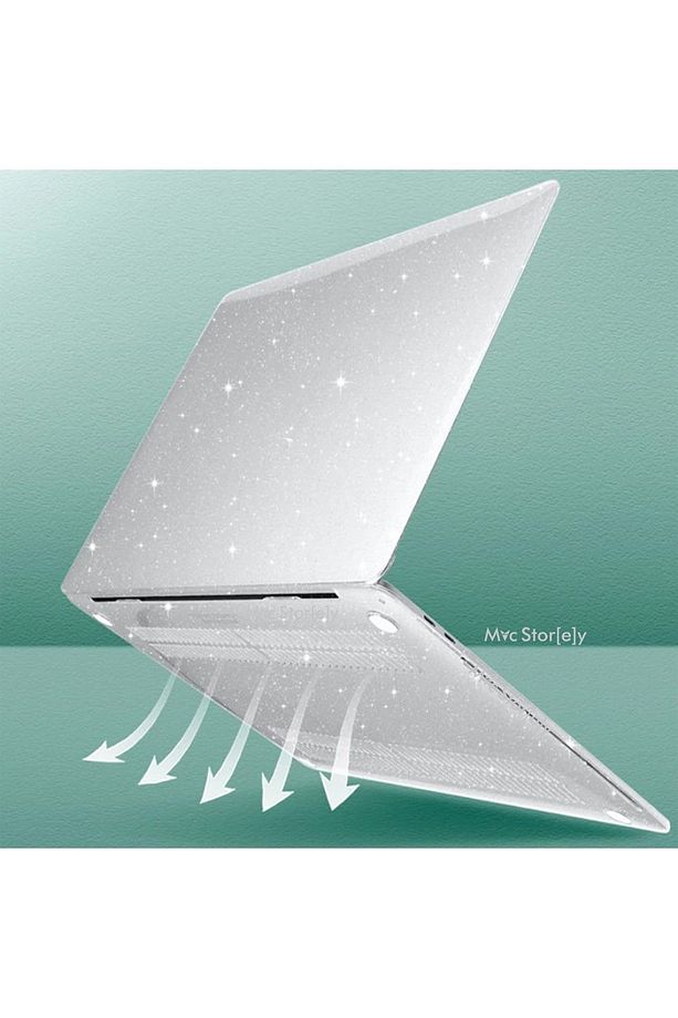 Macbook Air Kılıf 13.6 Inç M2-m3-m4 Simli Kristal Parlak (13.6” AİR) A2681 A3113 A3240 Ile Uyumlu - 5