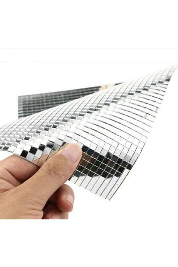 10 Adet 10 ml Kendinden Yapışkanlı Buton Ayna Disko Topu Aynası Pakette 30x30 - 5