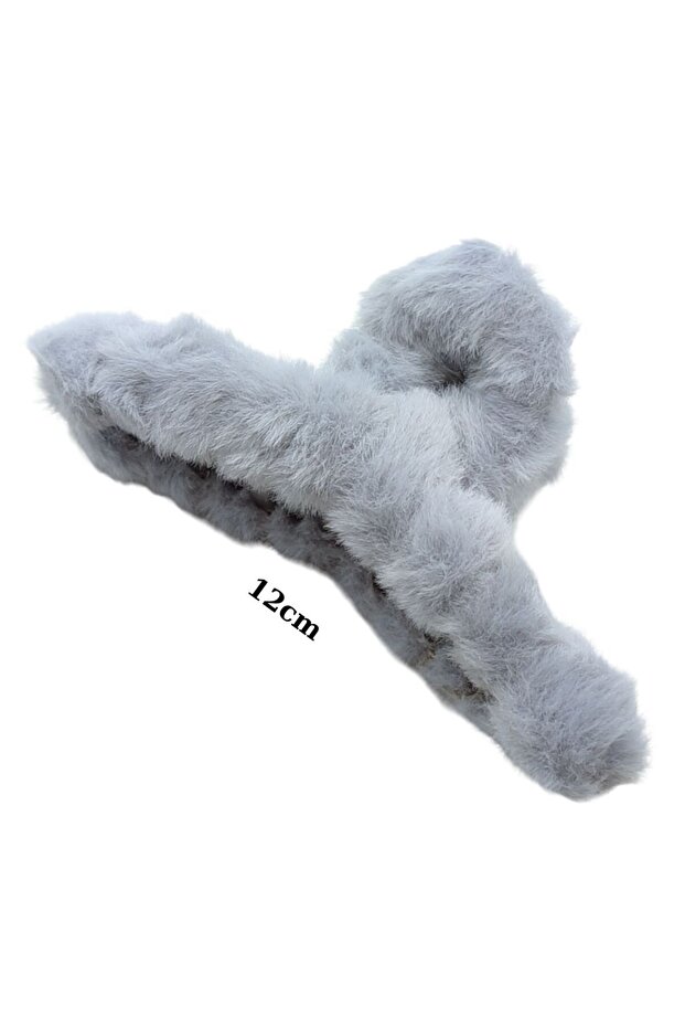 Women's Light Blue Plush Bow Latch Clasp Hair Clip Bow Latch Clasp