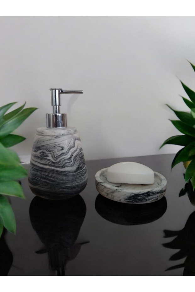 Marble Patterned Concrete Liquid Soap Dispenser
