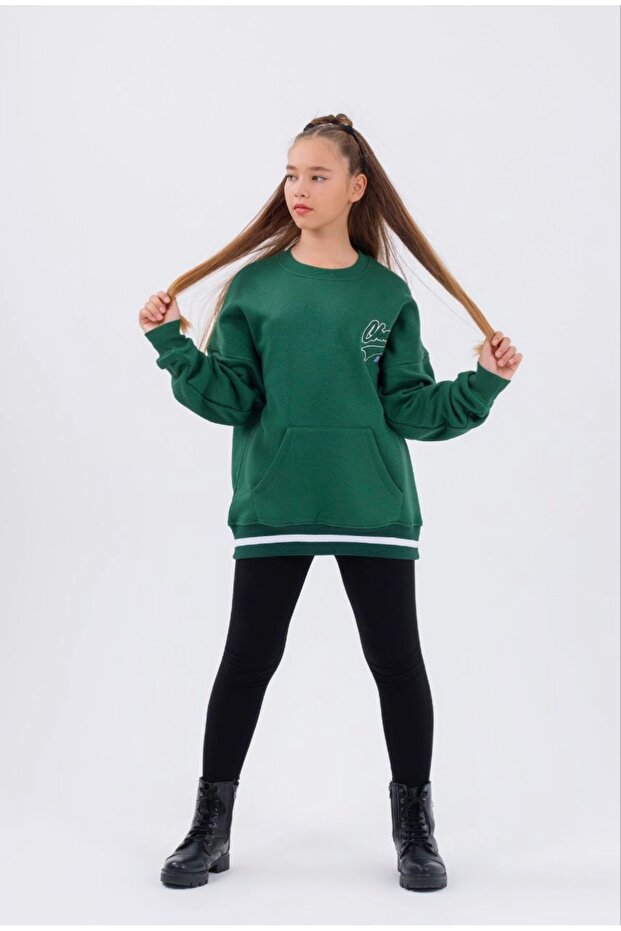 Li̇mi̇ Girls' Long-Sleeved Hooded Sweatshirt