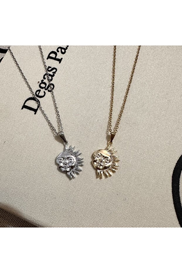Çelik Güneş Kolye - 4