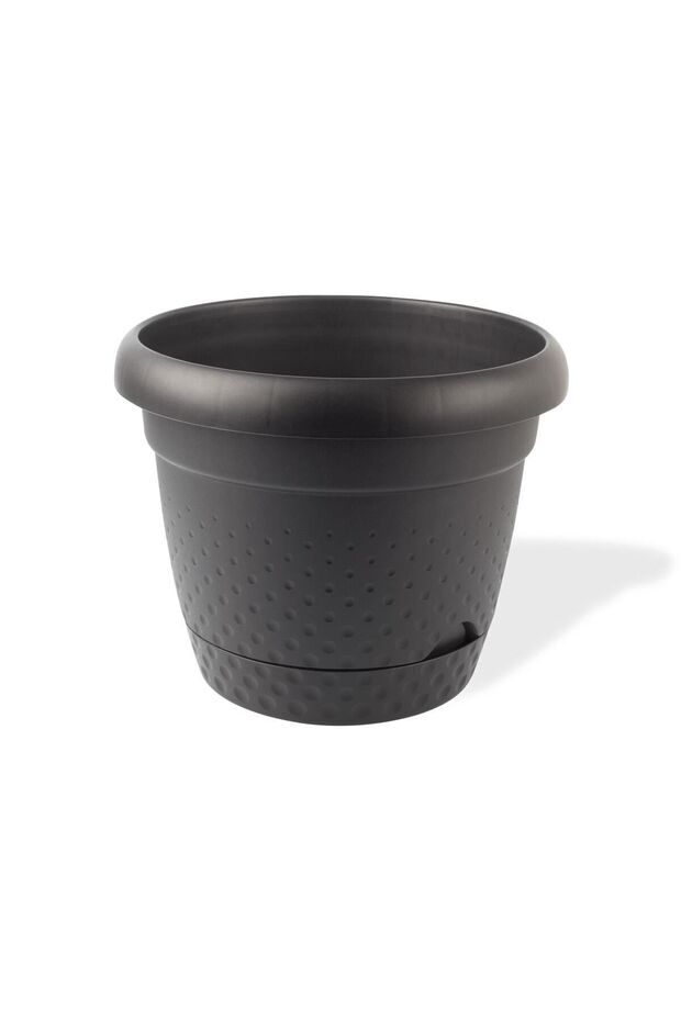 9 Litre Inci Saksı 29cm Kendinden Tabaklı Plastik Çiçek Saksısı No4 - 1