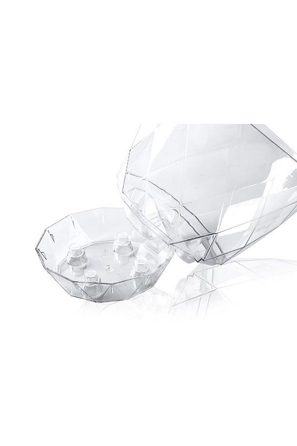 2.4 Litre Ø17,7x15,6cm Orkide Saksısı Tabaklı Şeffaf Dekoratif Plastik Saksı Yakamoz Orkide No3 - 8