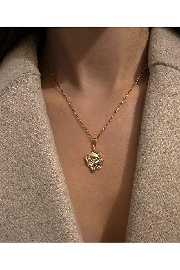 Çelik Güneş Kolye - 1