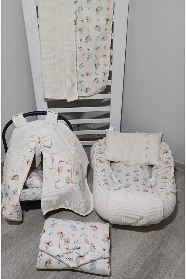 Babynest Set Puset Örtüsü Puset Minderi Puset Çarşafı Battaniye Alt Açma Minderi - 1