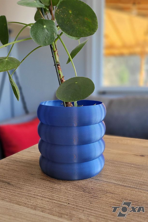 Blum Saksı No1 Gizli Tabaklı Drenajlı Bioplastik Gümüş Mavi Renk 0.8 Litre - 1