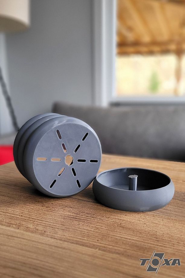 Blum Saksı No1 Gizli Tabaklı Drenajlı Bioplastik Gümüş Mavi Renk 0.8 Litre - 5