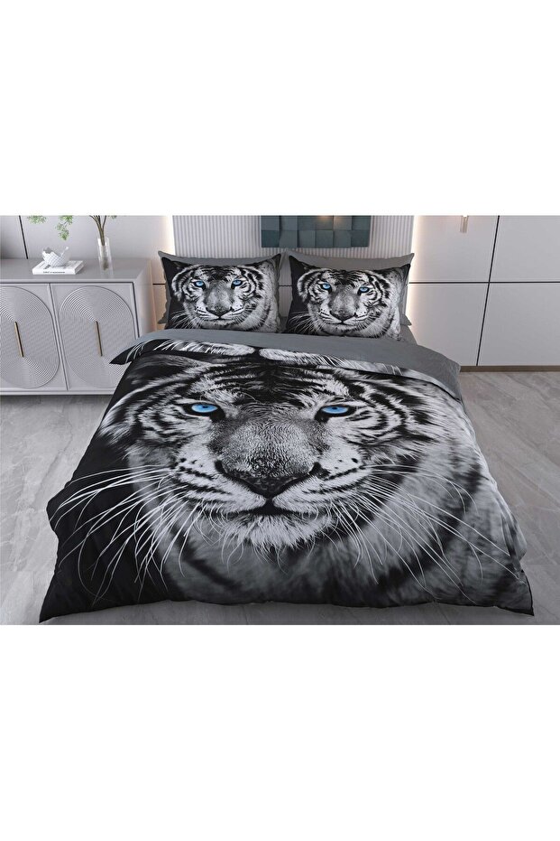 3D Double Duvet Cover Set 6 Pieces Blue Eye