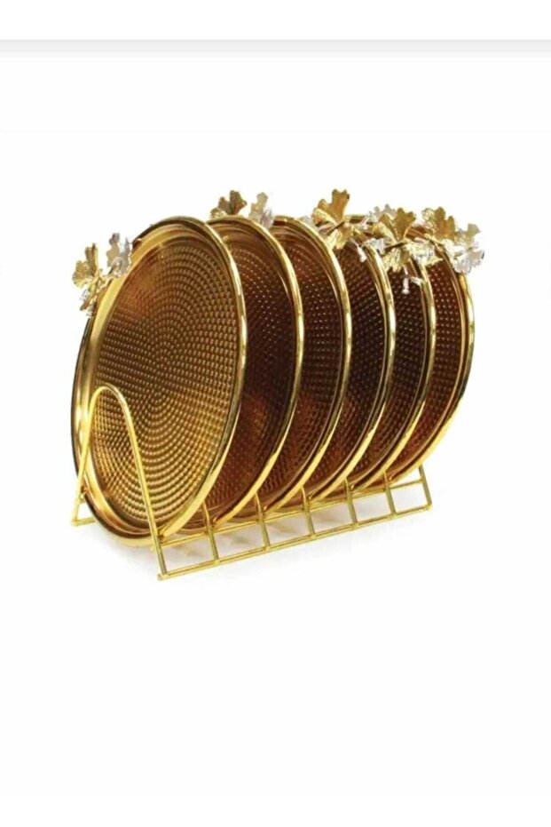 Genel Markalar Şık metal gold kaplama ferforje tabaklık, zarif ve dayanıklı tasarım