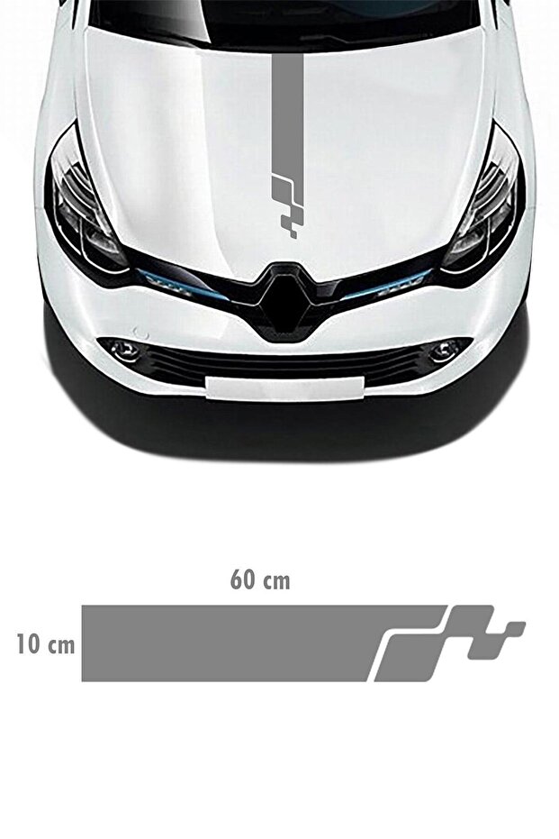 Renault Clio Rs Hood Stripe Sticker - Auto Sticker - Car Sticker - 60x14cm