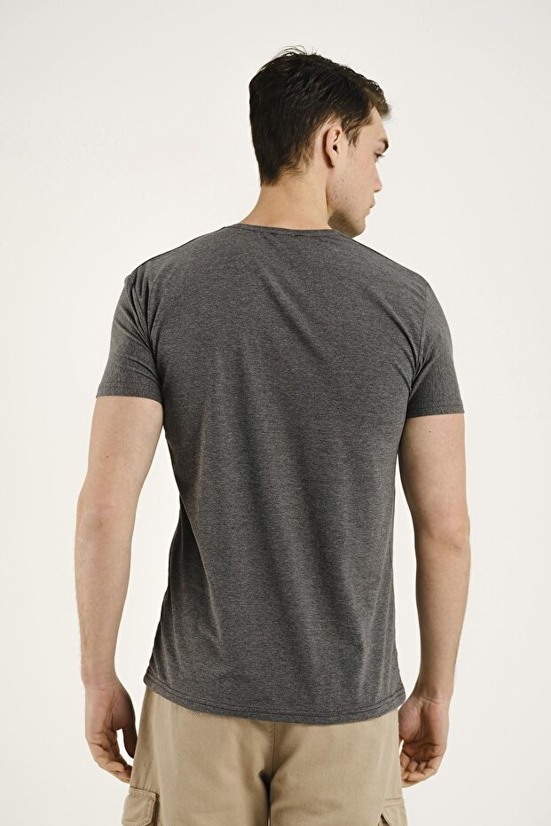 Riley V Yaka Slim Fit Basic Erkek Tshirt - 3