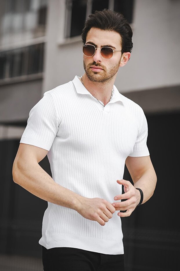 Ht 340017 Apaç Yaka Erkek Triko Tshirt - 1