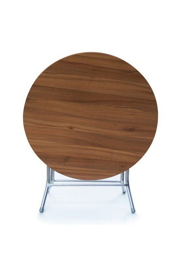 Yuvarlak Katlanır Ders Çalışma Ve Yemek Masası 90 cm - 5