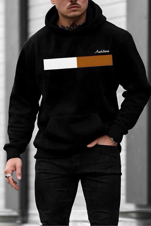 Ambitious Baskılı Pamuklu Erkek Sweatshirt - 1