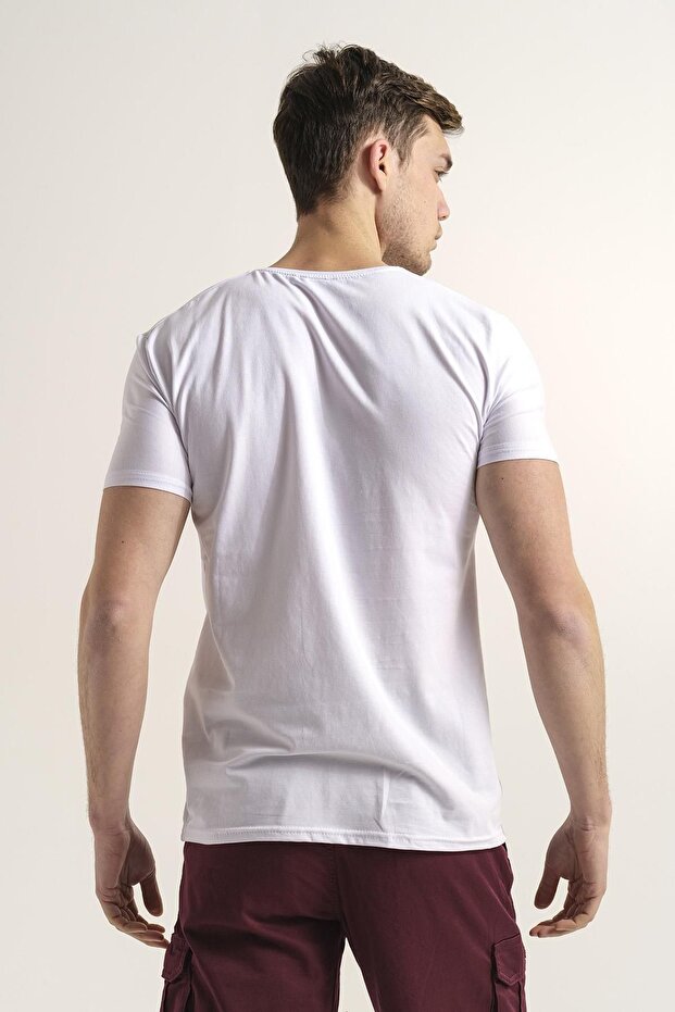 Riley V Yaka Slim Fit Basic Erkek Tshirt - 3
