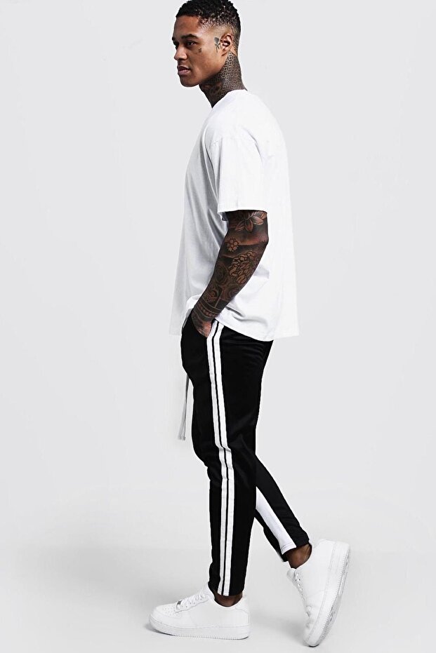 Crash Pamuklu Basic Bisiklet Yaka Erkek Oversize Tshirt - 2