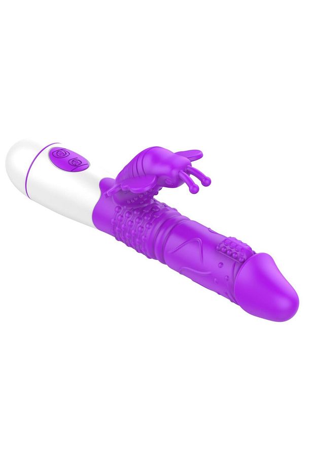 Usb Şarjlı 30 Farklı Titreşim Soft Silikon Doku Tırtıklı Kelebek Klitoris Uyarıcılı Rabbit Vibratör - 6
