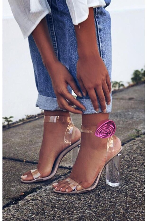 Satin Rose One Pair Clip Shoe Accessory