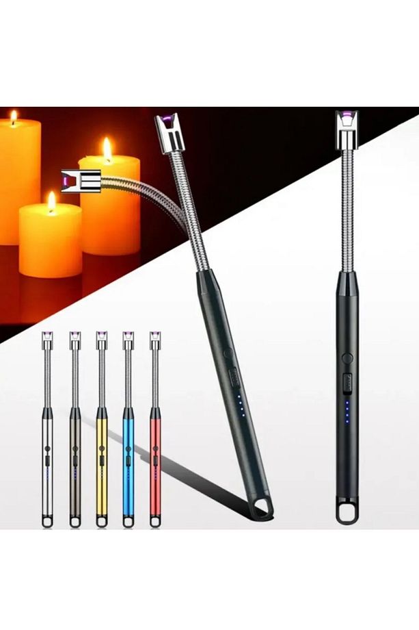 Usb Şarj Edilebilir Manyetik Ark Çakmak Kamp Çakmağı Mum Çakmağı Esnek Başlık - 5