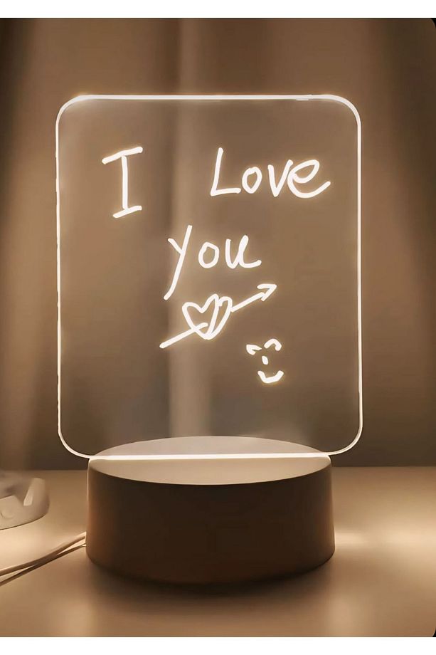 Özel Tasarım Premium Seri Dayanıklı Yazılıp Silinebilir Led Çizim Tableti Gece Lambası Not Panosu - 8