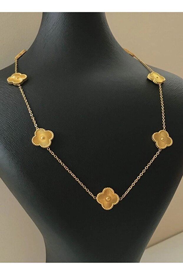 Model Gold Renkli Çelik Kolye - 4