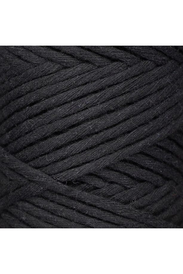 Taranan Makrome Ipi 3mm Taranabilir Pamuk Makrome Ipi Makrame Ipi Siyah - 4