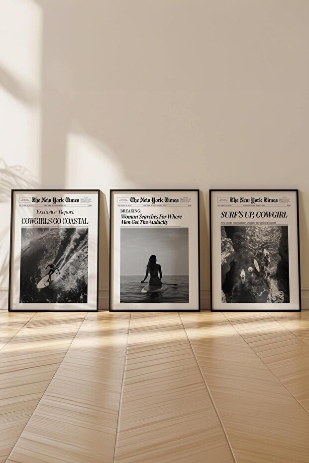 Minimalist Tablo Seti, 3 Adet Siyah Çerçeve ve Poster - Yatak Odası, Salon, Mutfak Duvar Dekoru - 4