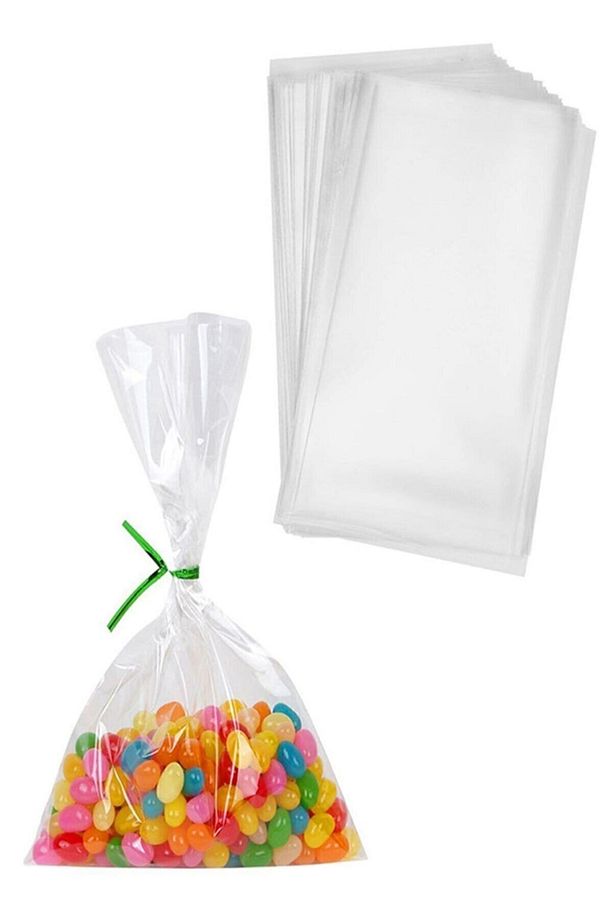 50 Adet Şeffaf Kurabiye Poşeti 10x20cm - 1