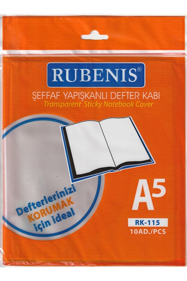 A5 ŞEFFAF DEFTER KABI KÜÇÜK BOY DEFTER TEK TARAFI YAPIŞKANLI 10 AD - 1